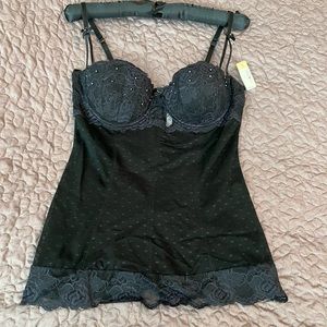 NWT Large Delicates Black Teddy Set